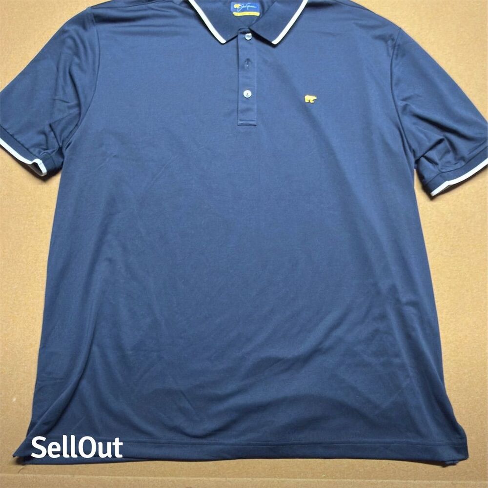 Jack Nicklaus Men's XL Navy Blue Polo Shirt Short Sleeve Casual